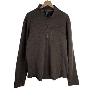 Exofficio 1/4 Zip Pullover Mens XL Kahve Wool Blend Thermal Long Sleeve Jacket